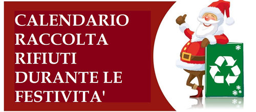 Servizio raccolta rifiuti durante le festività natalizie